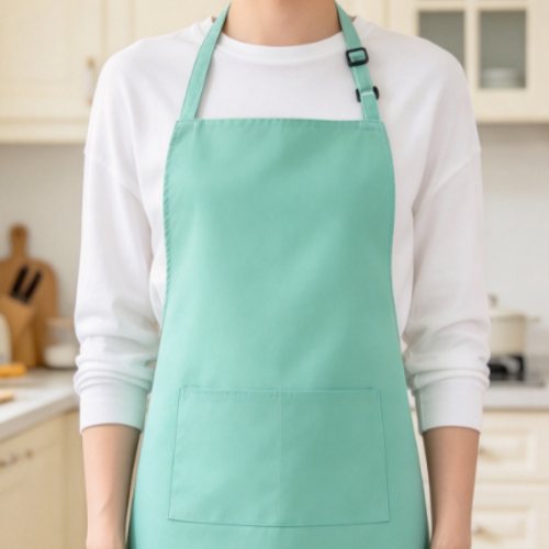 Adjustable Solid-Color Neck-Hanging Kitchen Apron – Oil-Resistant Apron for Home Cooking & Baking