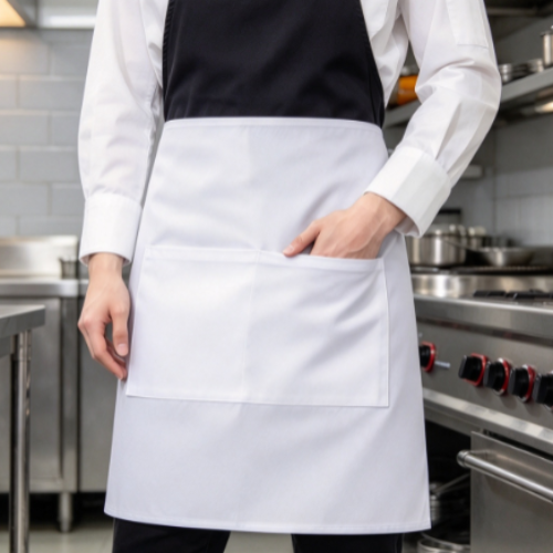 Pure White Commercial Half-Apron