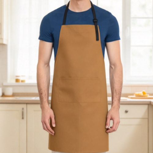 Adjustable Solid-Color Halter-Neck Work Apron – Oil-Resistant Kitchen Cooking Apron