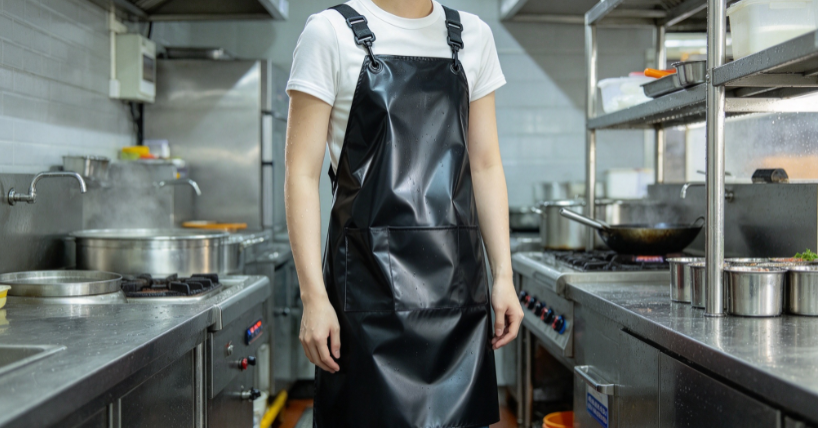 Thickened Waterproof H-Back Apron – Commercial Kitchen Solid-Color Oil & Stain-Resistant Apron - Image 2
