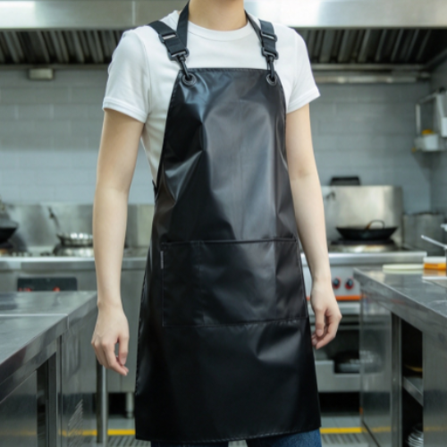 Thickened Waterproof H-Back Apron – Commercial Kitchen Solid-Color Oil & Stain-Resistant Apron