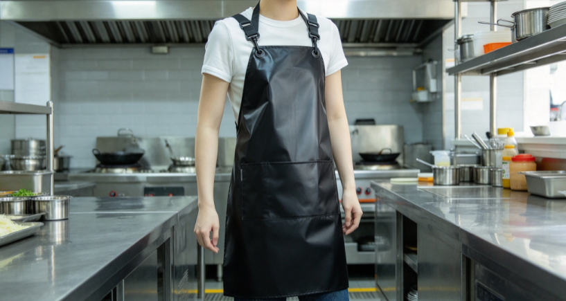 Thickened Waterproof H-Back Apron – Commercial Kitchen Solid-Color Oil & Stain-Resistant Apron