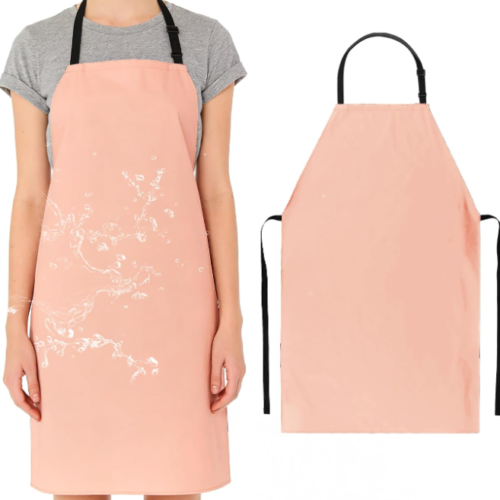 Minimalist Solid-Color Waterproof Kitchen Apron – Adjustable Neck-Strap Oil-Resistant Design
