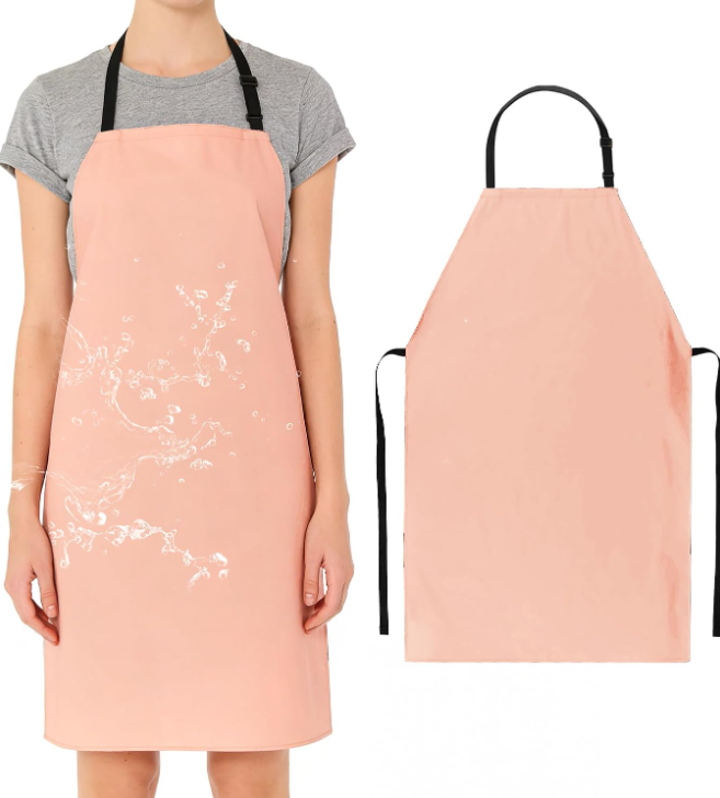 Minimalist Solid-Color Waterproof Kitchen Apron – Adjustable Neck-Strap Oil-Resistant Design