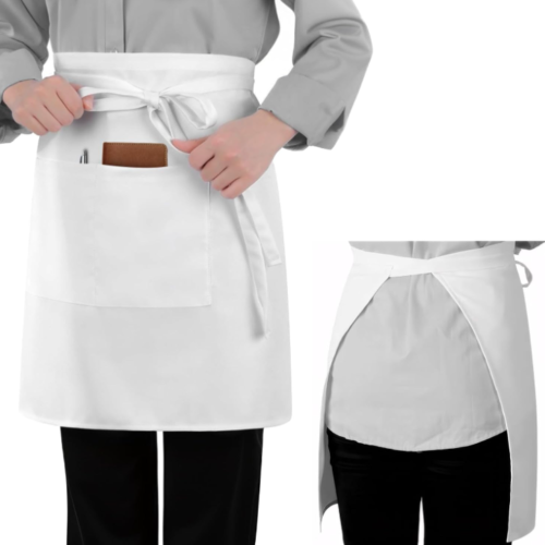 White Short Waist Apron