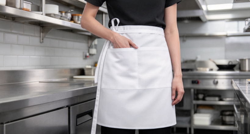 Pure White Basic Waist Apron - Image 2