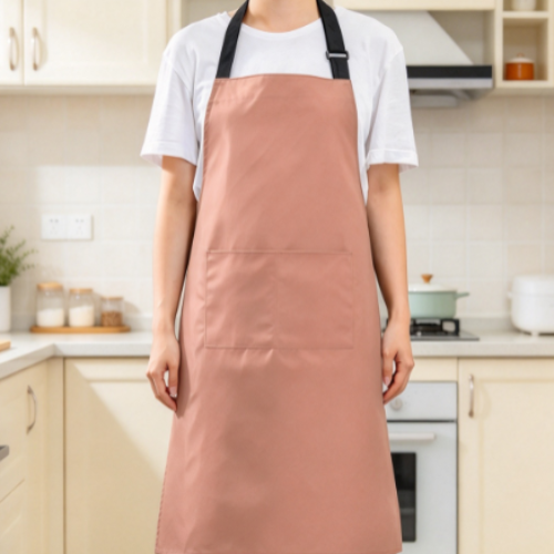 Dusty Pink Halter-Neck Kitchen Apron – Waterproof & Oil-Resistant