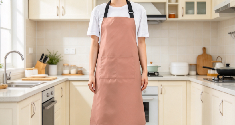 Dusty Pink Halter-Neck Kitchen Apron – Waterproof & Oil-Resistant