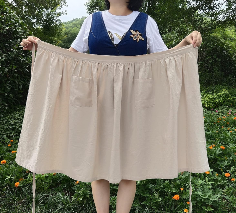 Beige Layered-Style Half Apron - Image 2