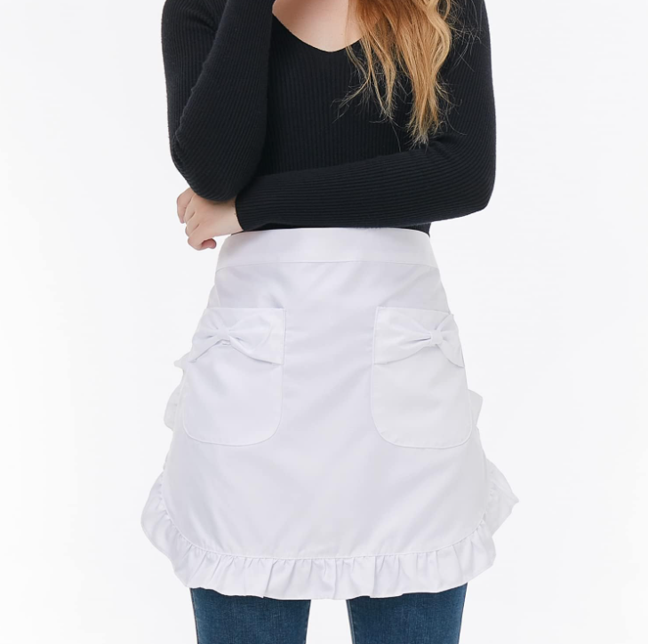 White Ruffled Half-Apron - Image 2