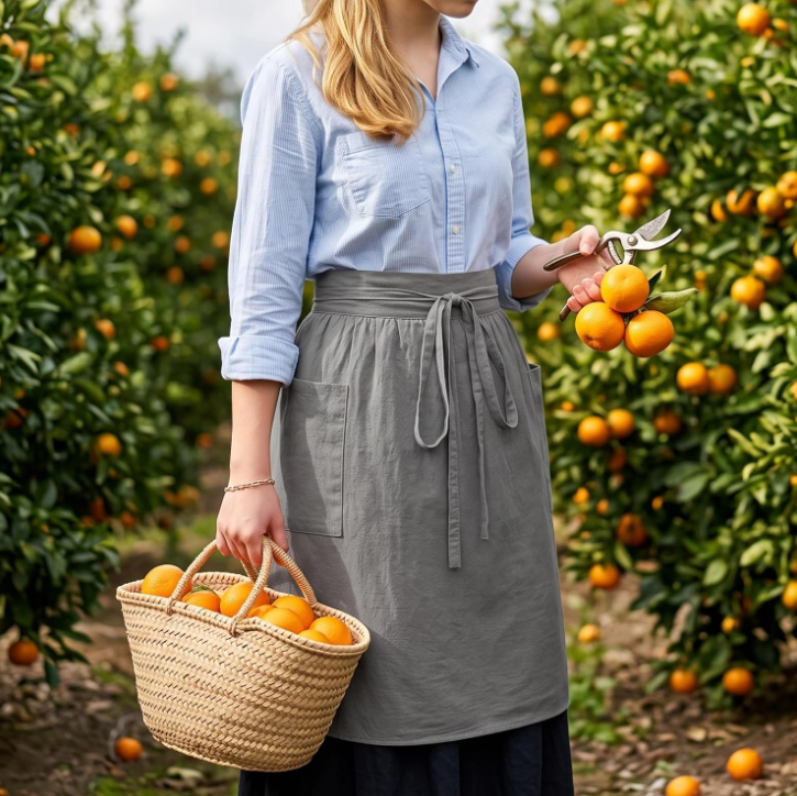 Long Grey Half-Apron - Image 2