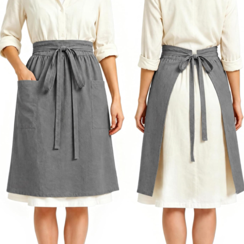 Long Grey Half-Apron