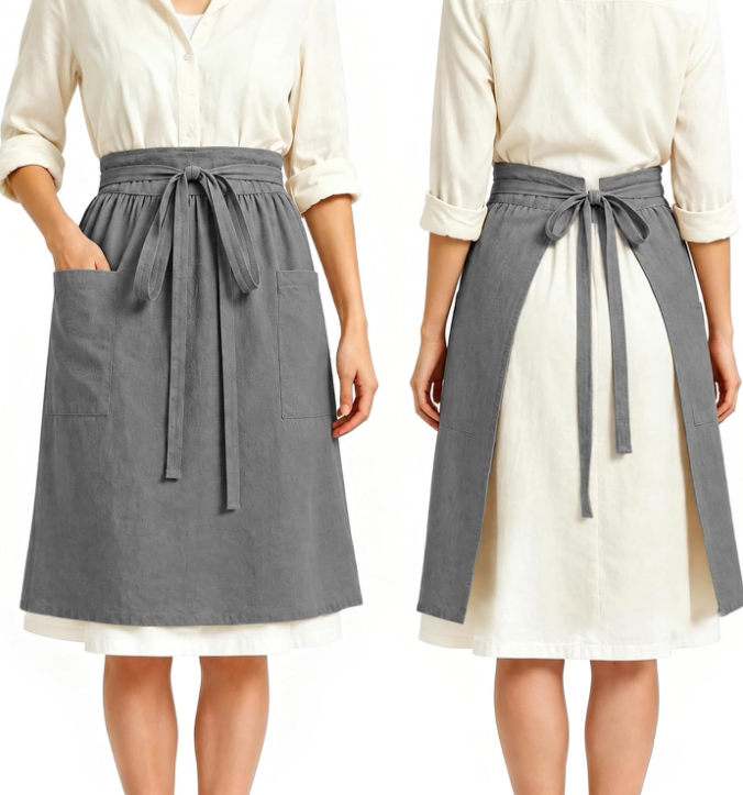 Long Grey Half-Apron