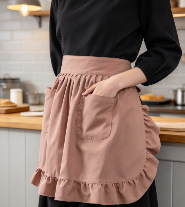 Pink Ruffled Half-Apron - Image 2